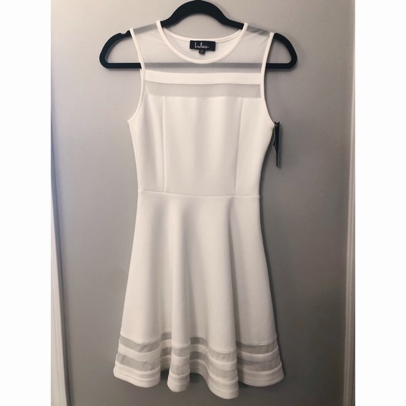White Ivory Lulu’s Skater Dress - Picture 1 of 4